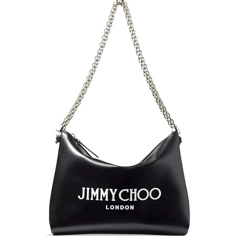 Jimmy Choo Callie Logo-Print Leather Shoulder Bag